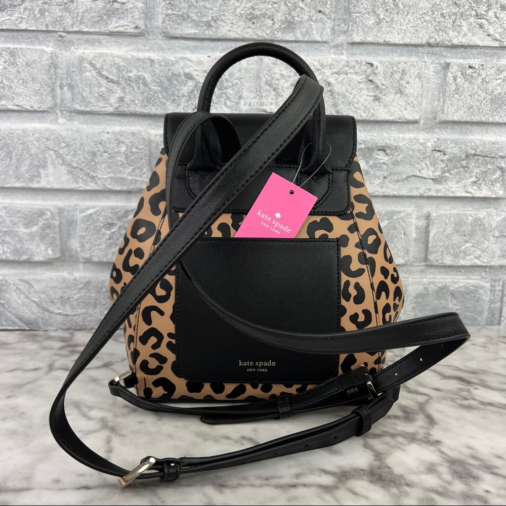 Kate Spade Graphic Leopard Print Adel Backpack - Picture 4 of 10